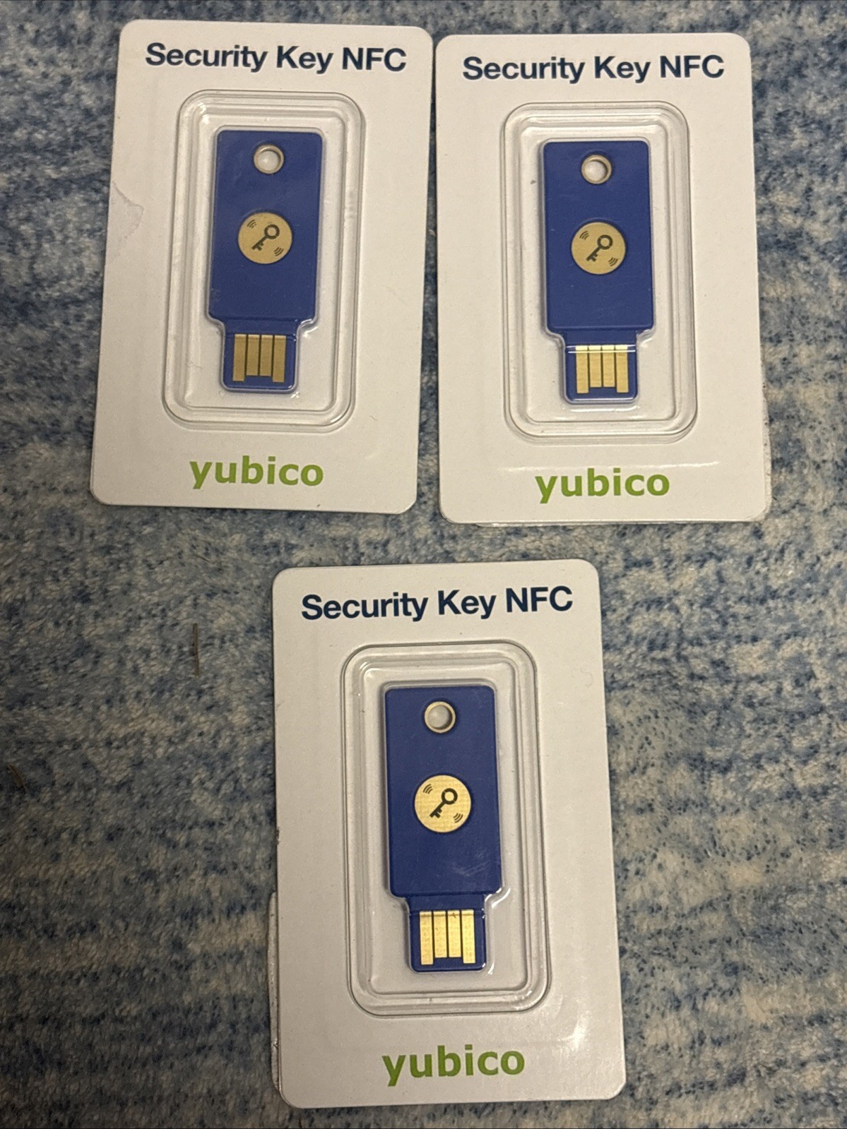 3 Yubico FIDO Security Key NFC USB-A Two Factor Authentication for USB & Mobile