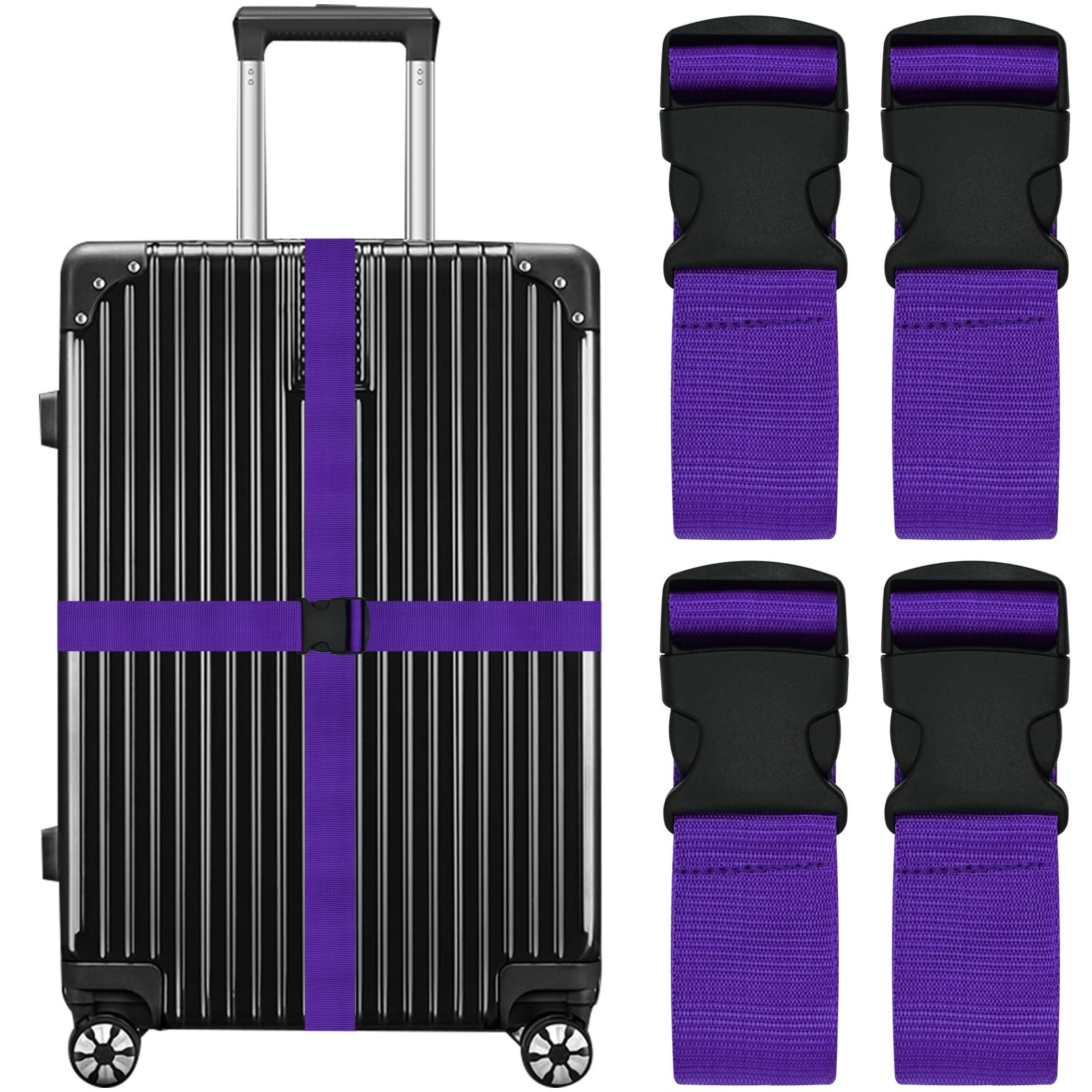 Luggage Straps for Suitcases Travel Belt Suitcase Strap, Heavy Duty with Quic...