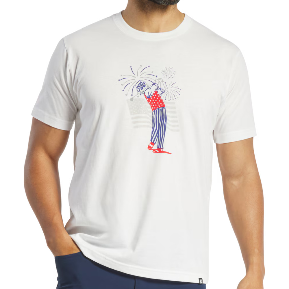 FootJoy Golf Uncle Sam Men's T-Shirt White NEW Previous Season