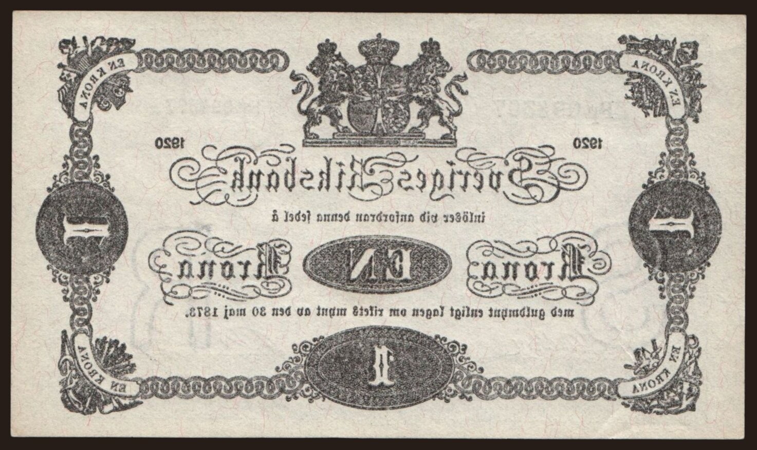 Sweden - 1920 - 1 Krona - "aUNC" #CO8132