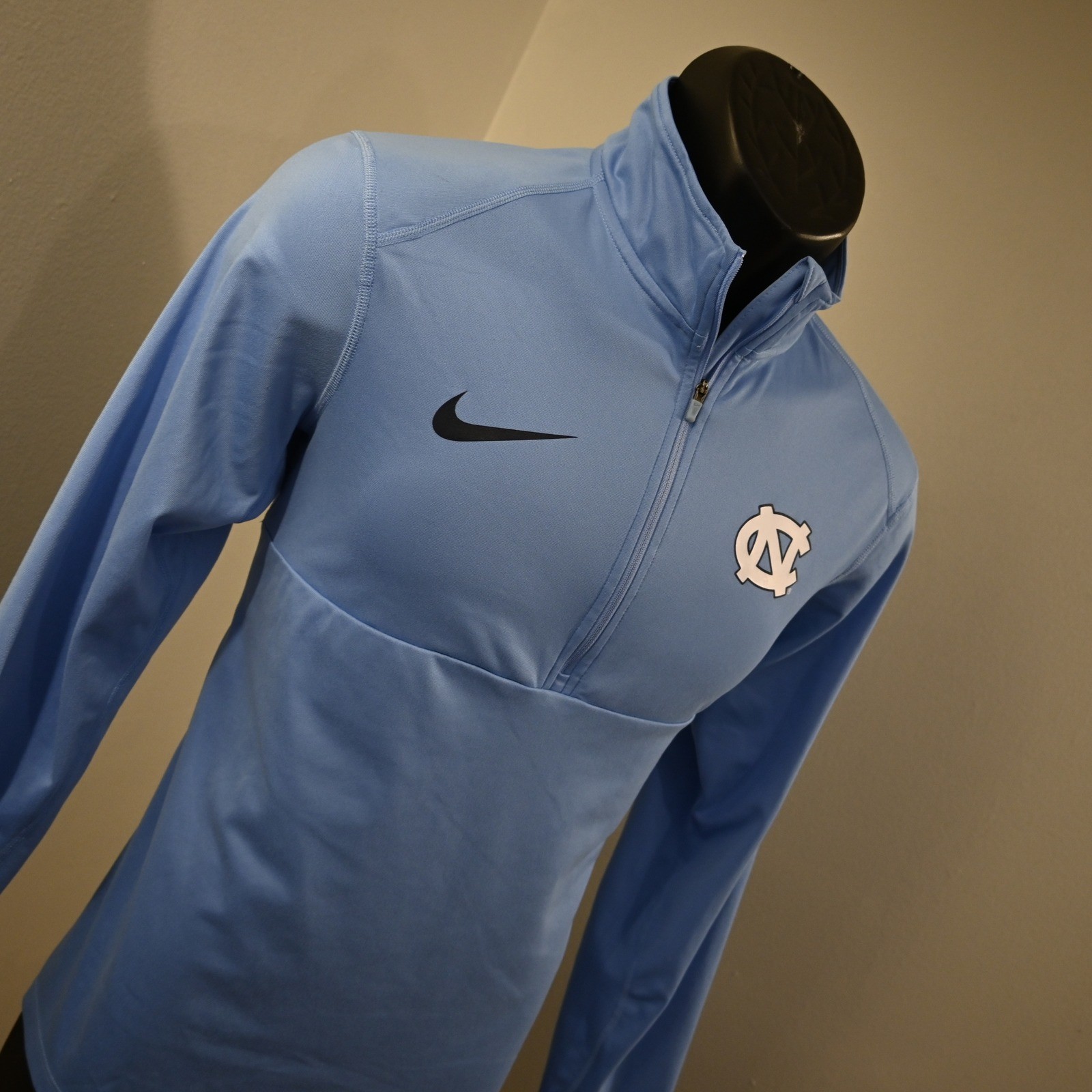 Nike Pullover Mens S Blue UNC Tar Heels Quarter Zip Mock Neck Dri-Fit Training