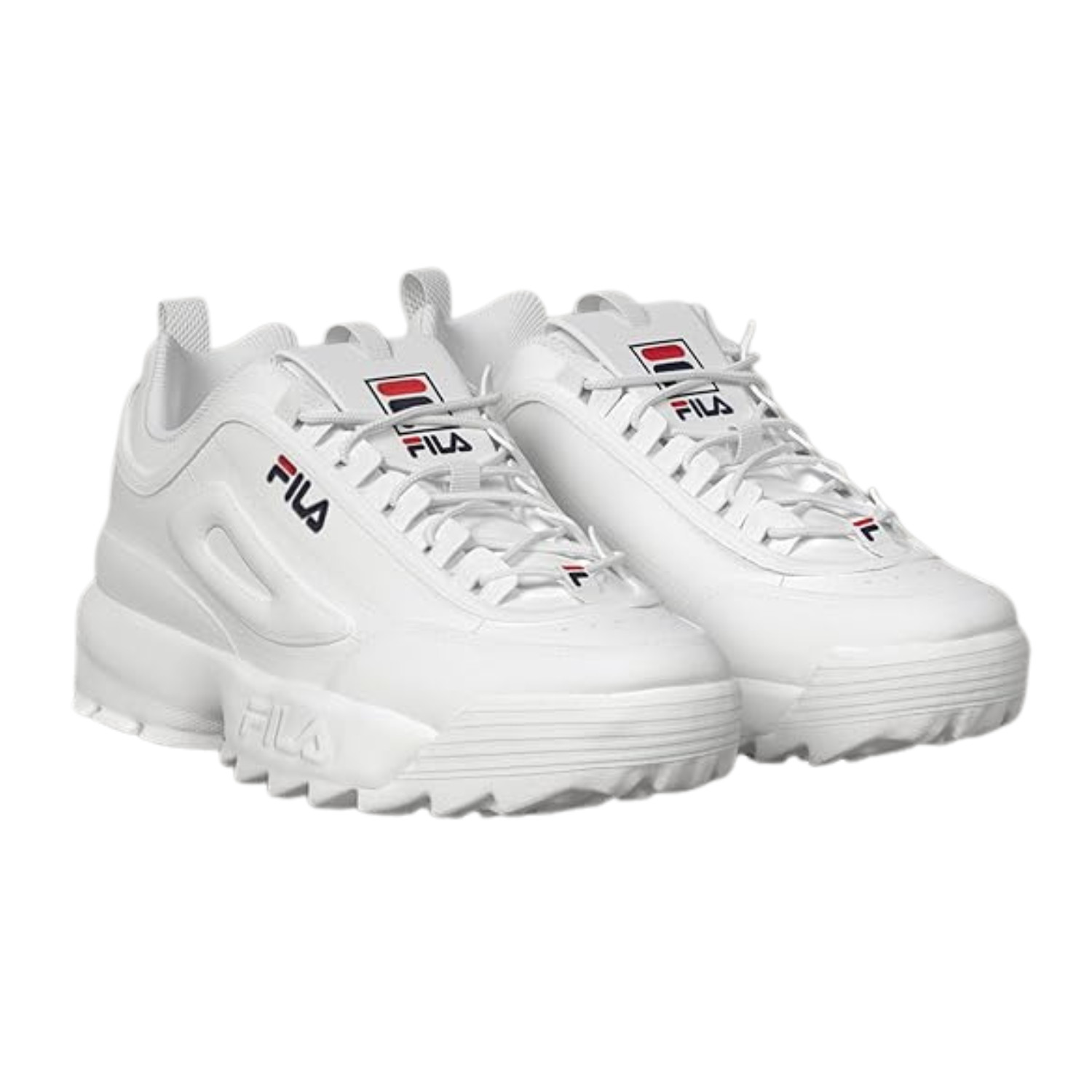 Fila Women's Disruptor 2 Casual Shoes, White/Navy/Red, Size 7,   791273293908