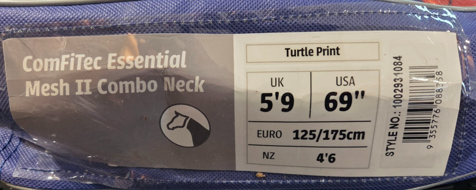 WeatherBeeta ComFiTec Essential Mesh II Combo Neck Turtle Print 69" Fly Sheet