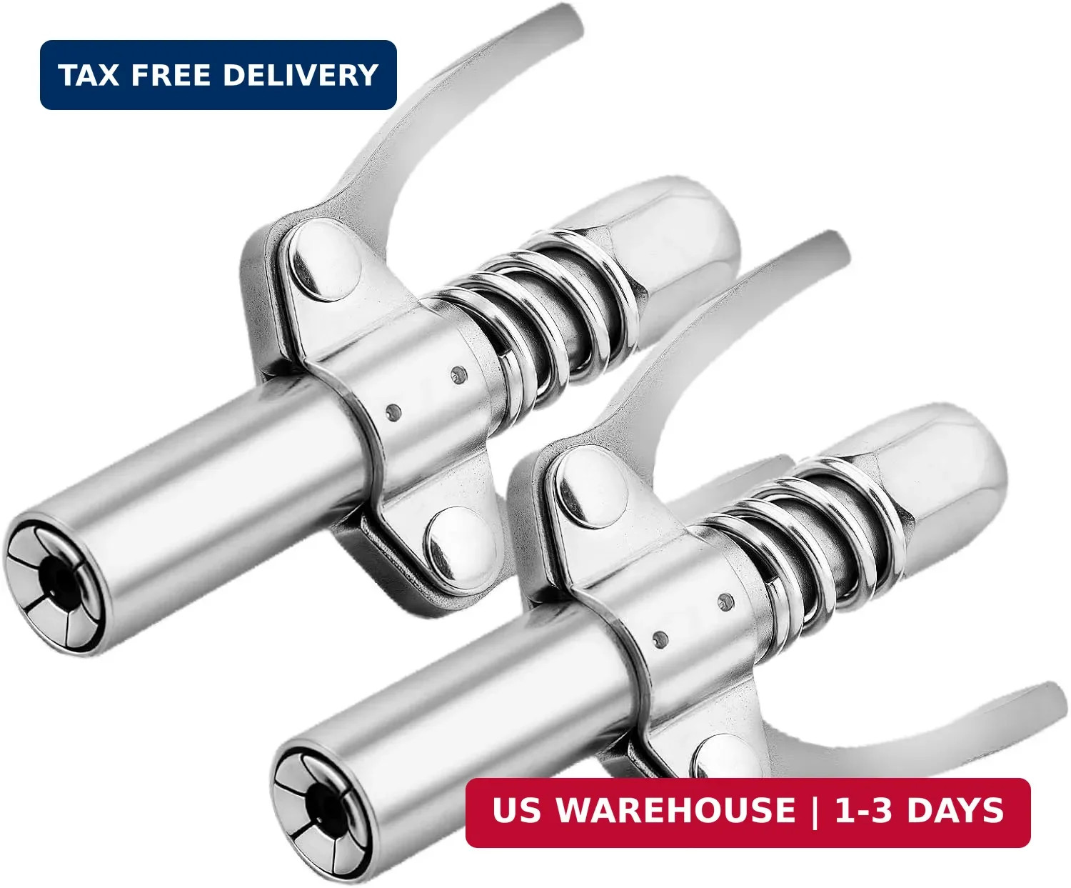 2PCS Leak-Proof Grease Gun Coupler, 12000 PSI High Pressure Grease Coupler & Gre