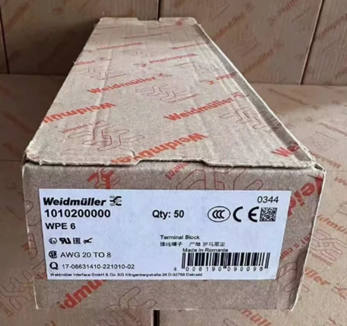 50PCS New In Box WEIDMULLER 1010200000 WPE 6 Terminal Block