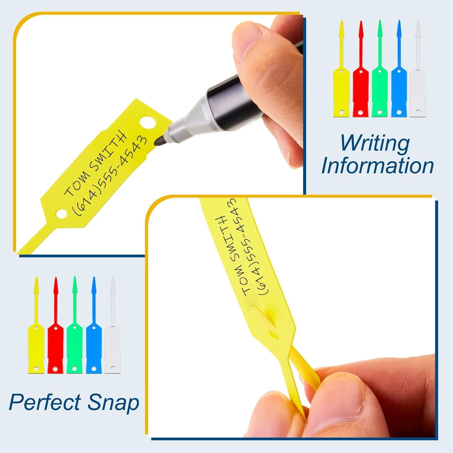 1000 Self-Lock Arrow ID Key Tags for Automotive, Office, Car Parts, Key Rings (4
