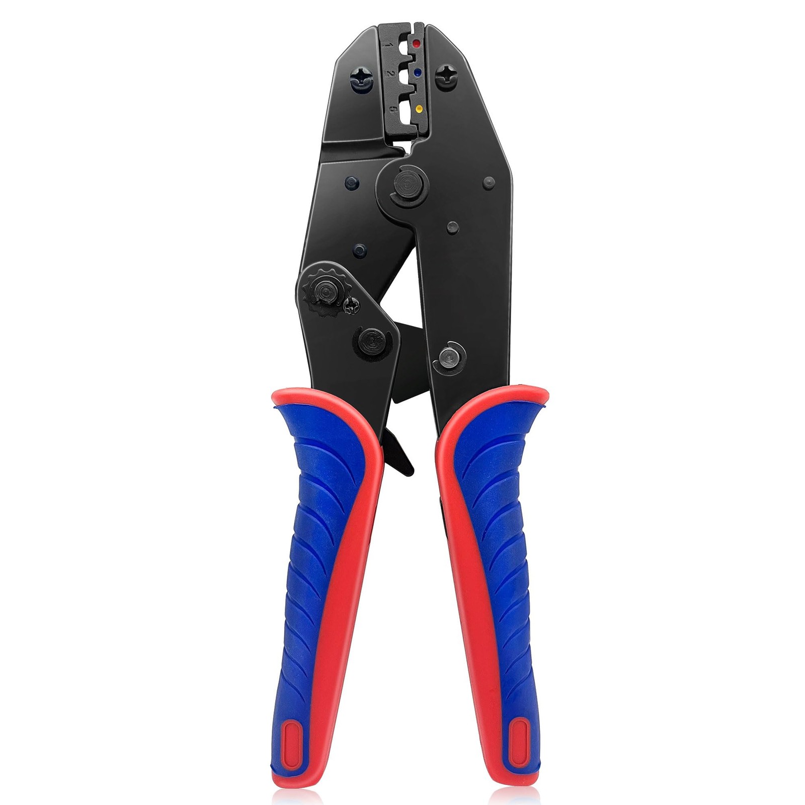 Ratcheting Wire Crimper Tool for Heat Shrink Nylon Non-Insulated Connectors