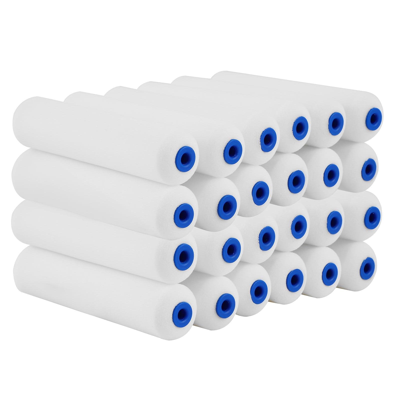 Mister Rui Foam Paint Roller, 6 Inch Rollers, 6 Inch,24 Pack, White