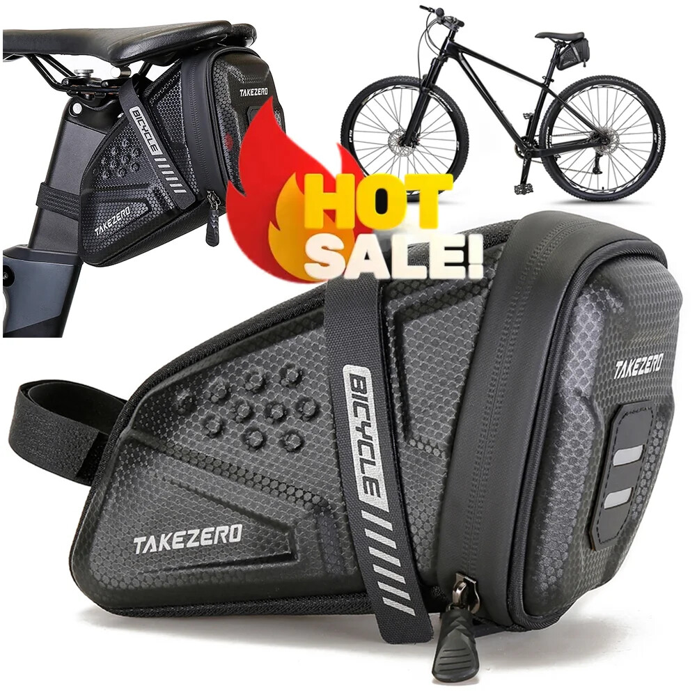 Bicycle Saddle Hard Shell Bike Seat Bag Large Capacity Refletive Cycling Seat