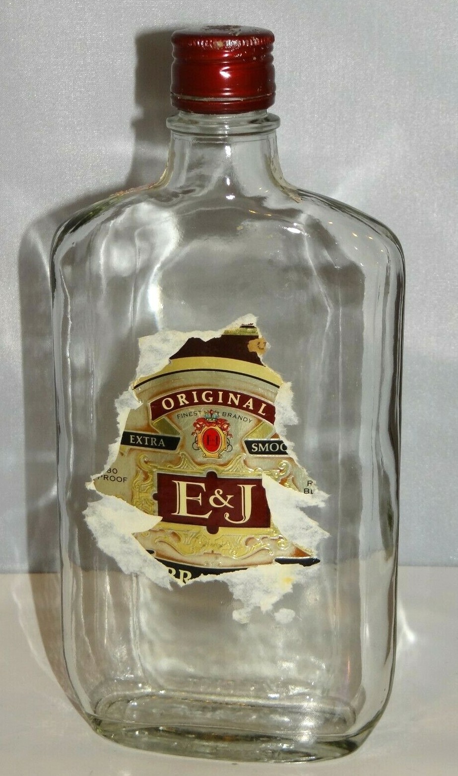 E & J Extra Smooth Brandy Empty Bottle 4/5 Pint Glass Vintage