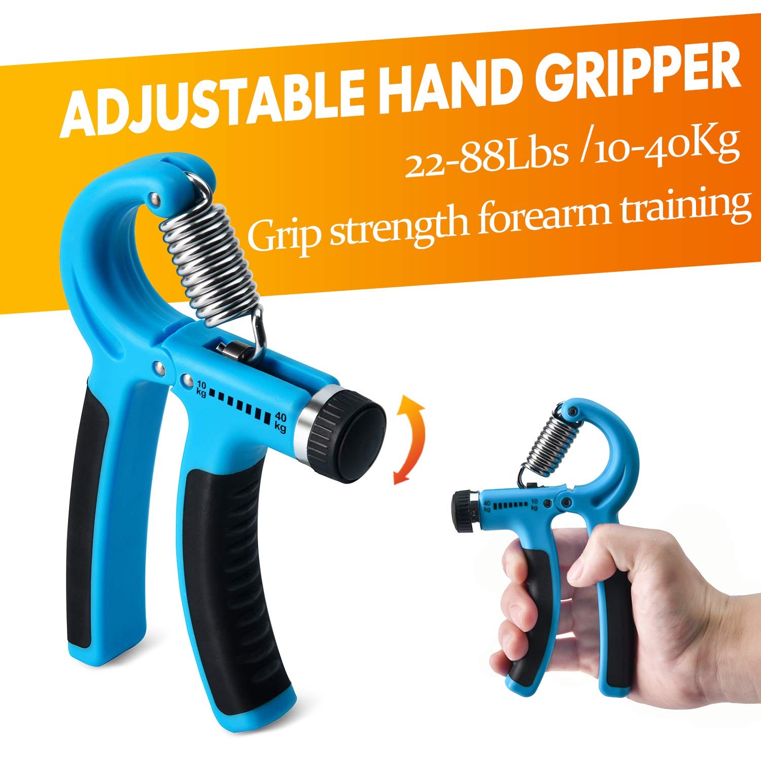 Grip Strength Trainer 7 Pack Adjustable, Finger Stretcher Resistance Extensor...