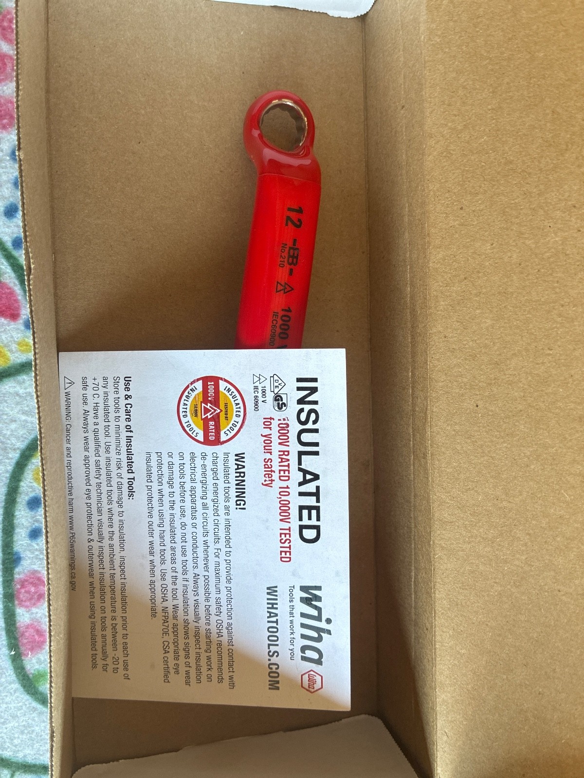 Red wiha insulated wrench 12mm