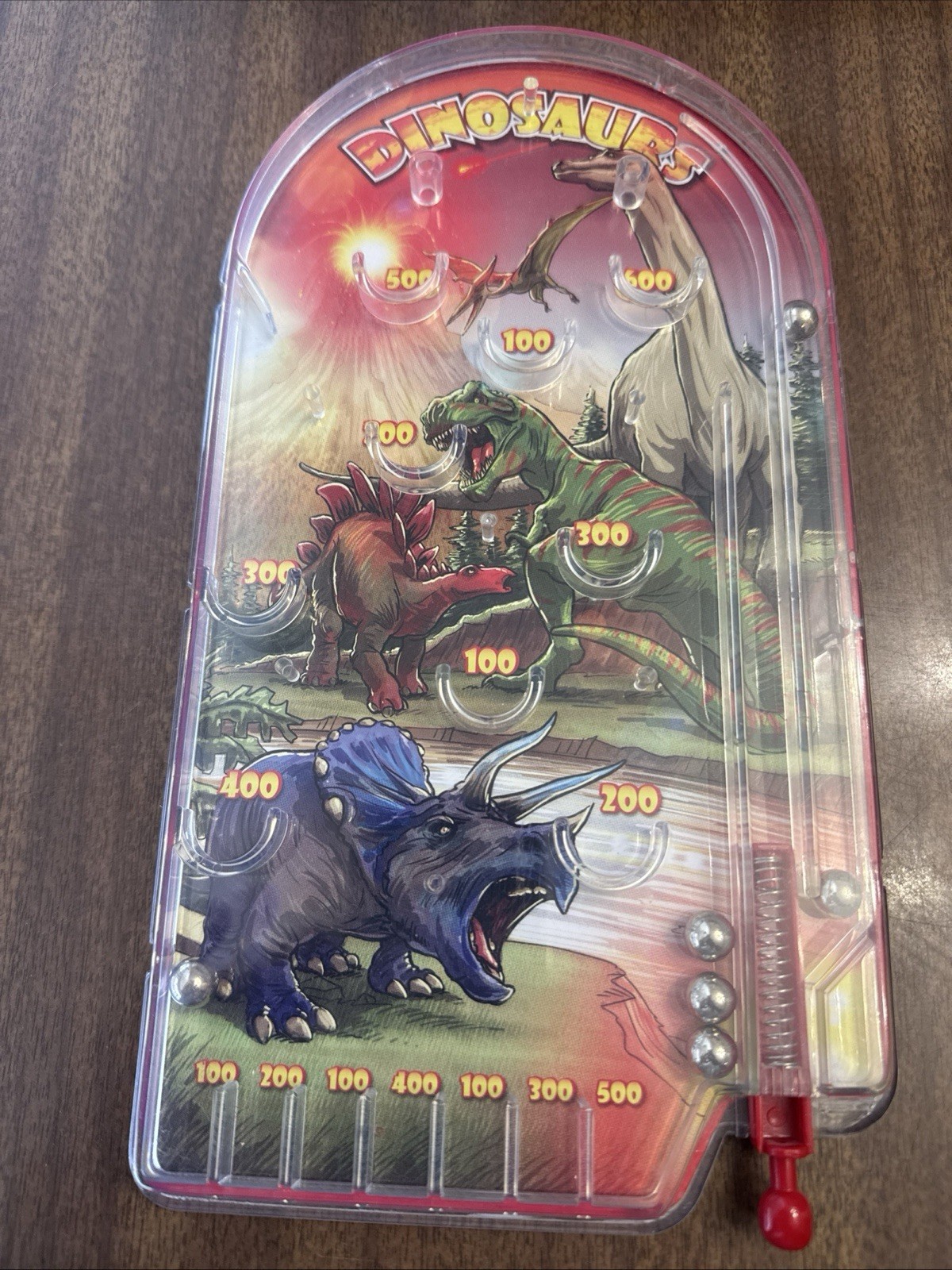 Schilling Dinosaur Handheld Pinball Machine 9.5”T Arcade Games