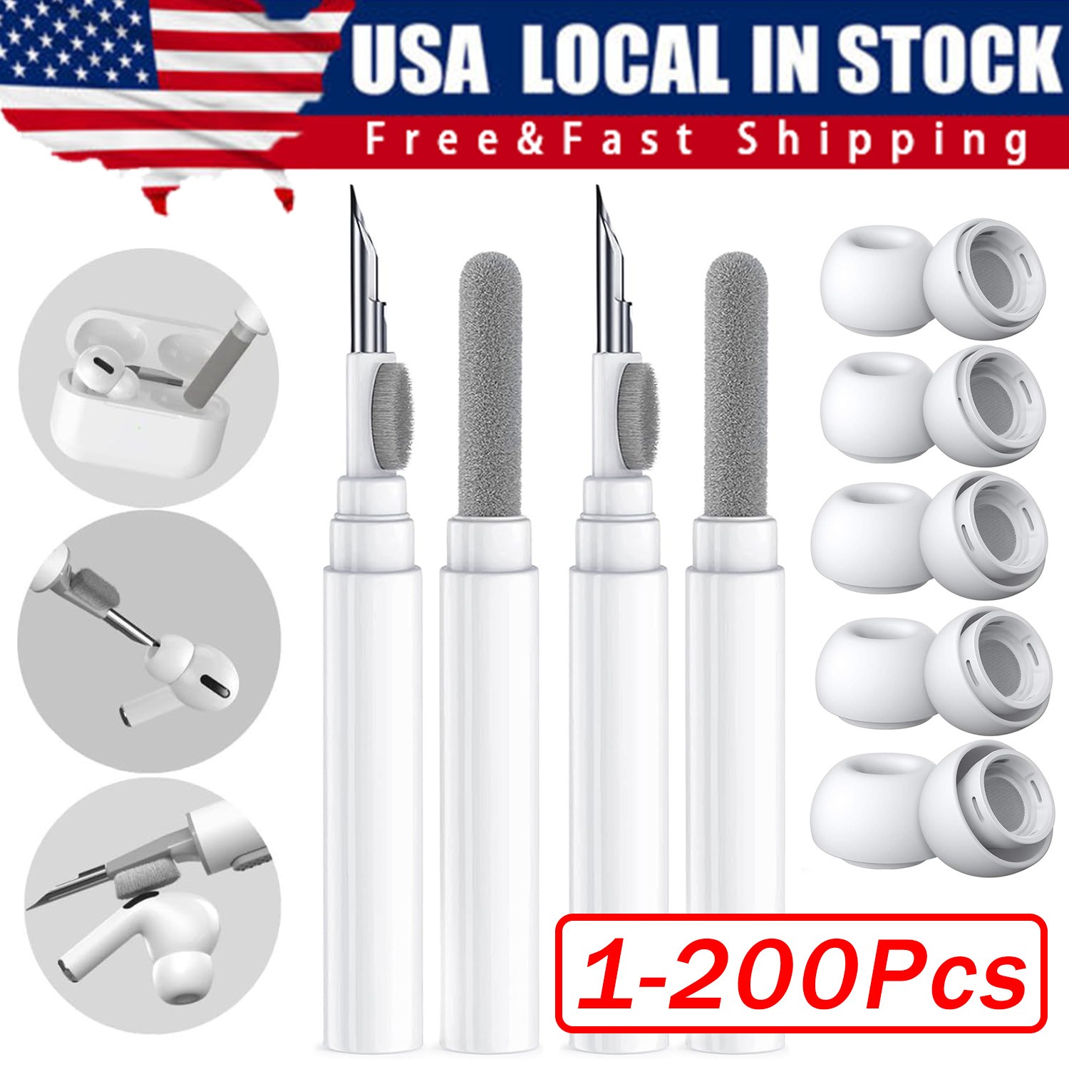 Cleaning Pen For Airpods Pro1 2Earphones Cleaner Kit Soft Brush Case Earbuds Lot