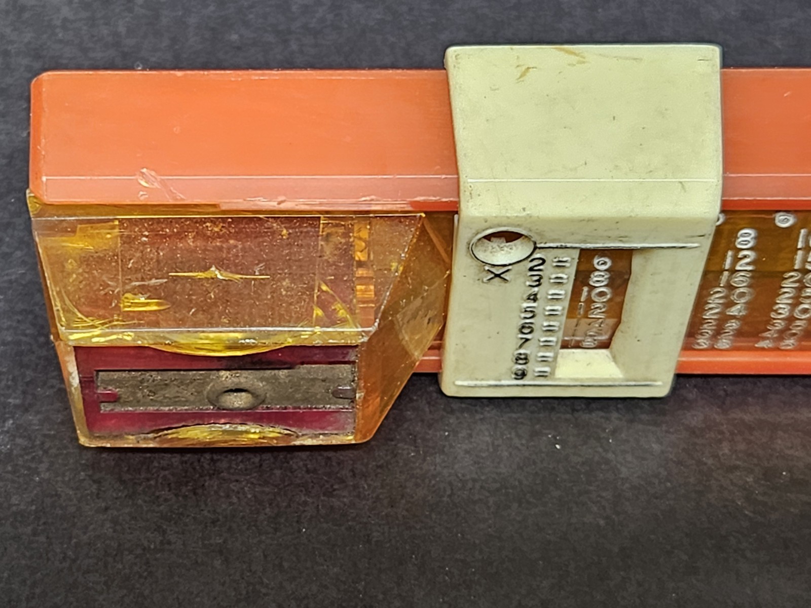 Vintage Sterling 555 Red Multiplier Pencil Box With Sharpener