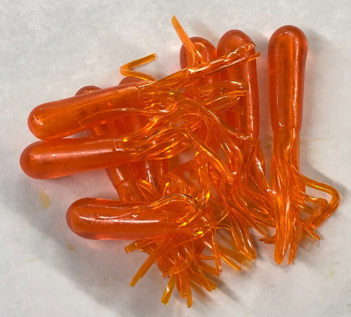 3.5" BLEEDING ORANGE Hand Dipped Bass Tubes, 20 pack, Soft Fishing Lures USA