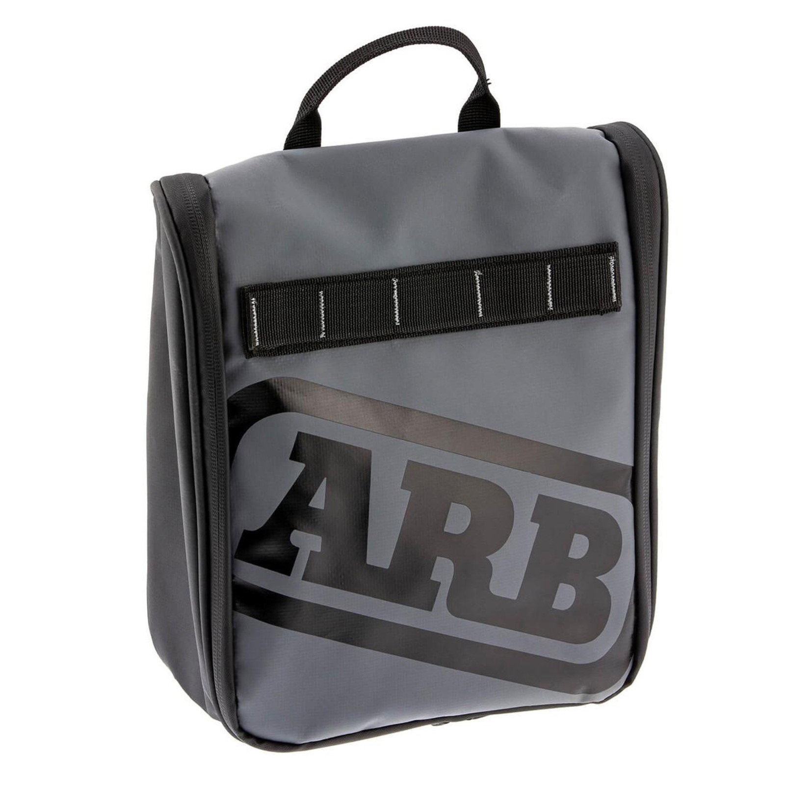 ARB 4x4 Accessories Toiletries Bag Charcoal w/ Red Highlights & Mesh Pockets