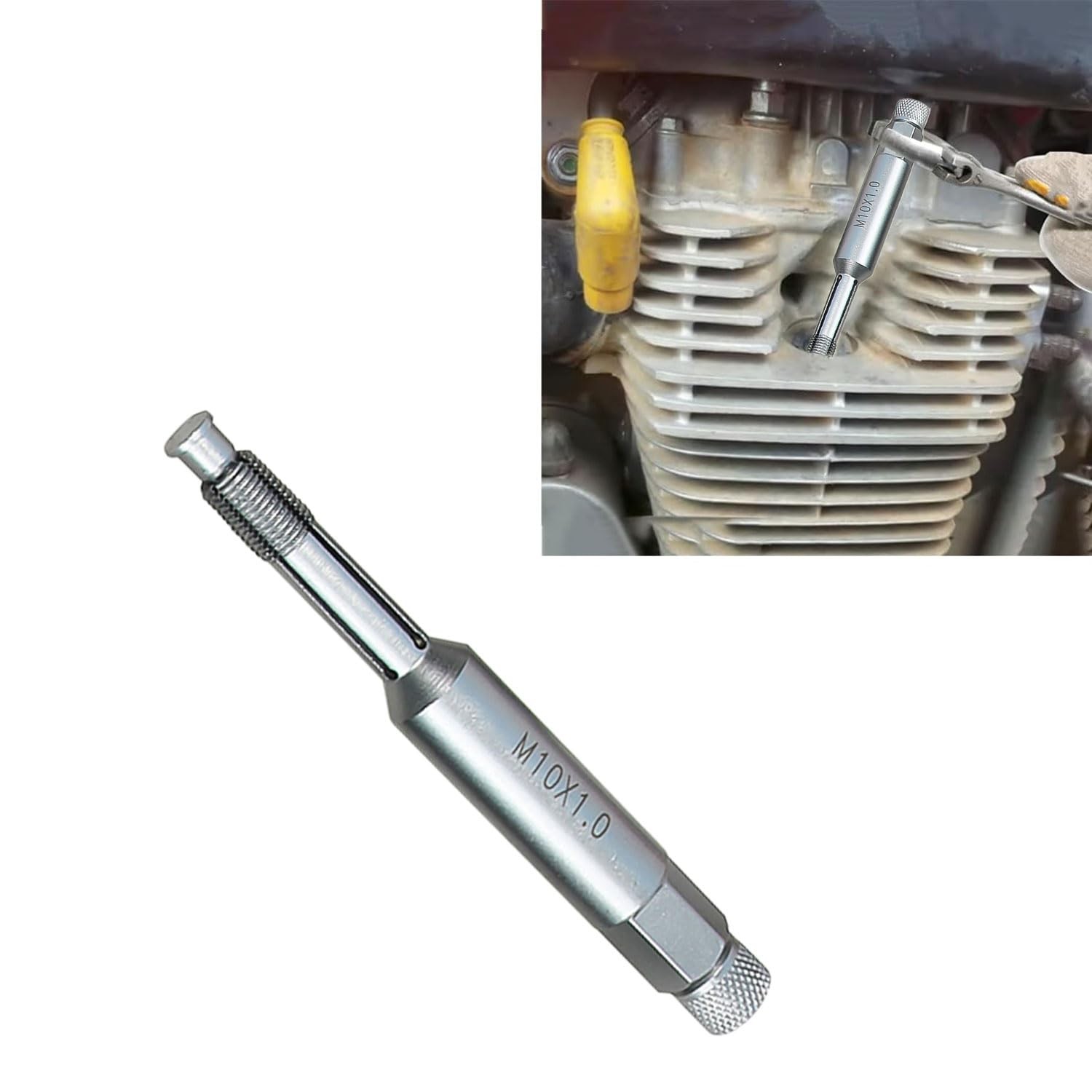 Spark Plug Thread Repair Tool M10x1.0 Back Tap Heavy Duty Steel Engine Cylinder