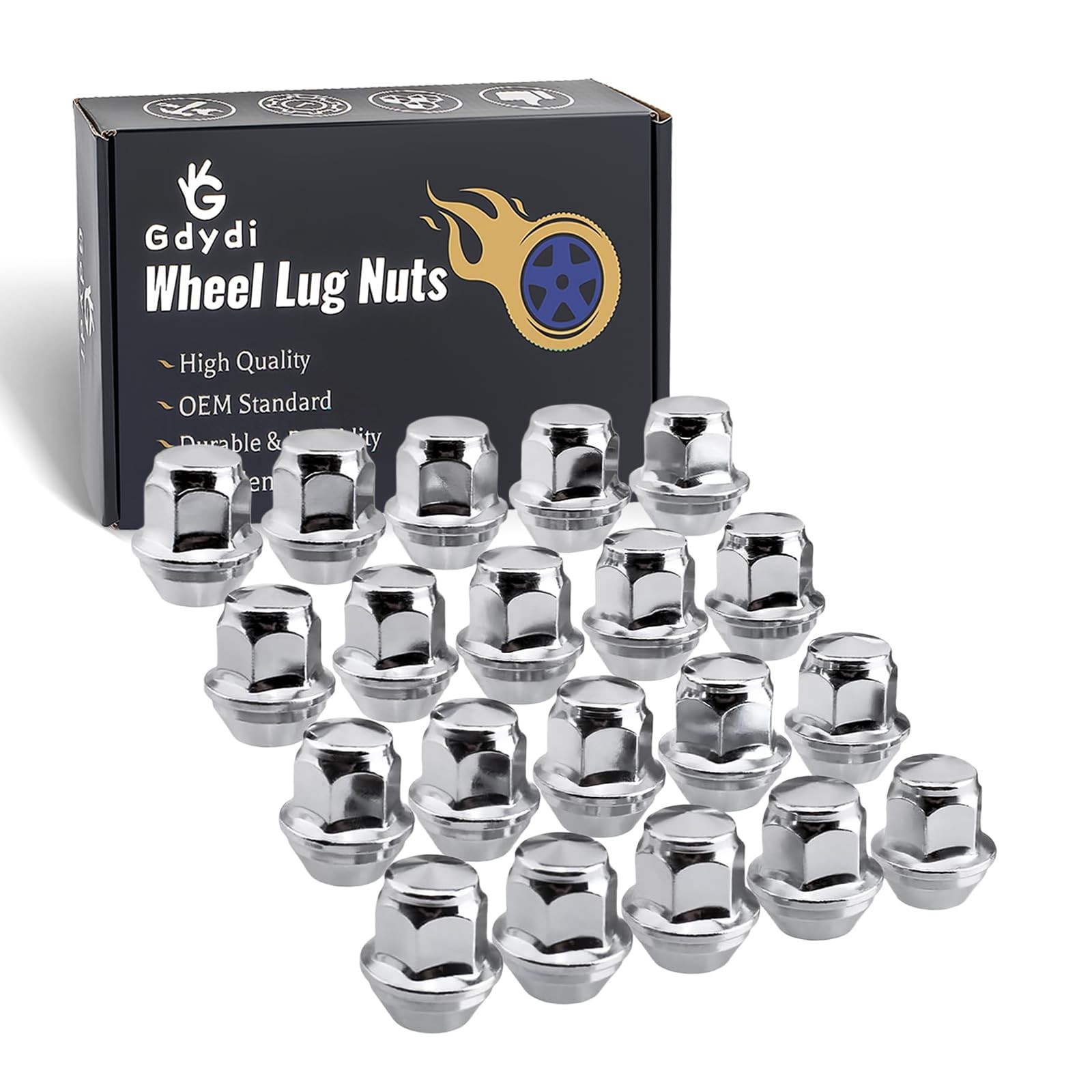 M12X1.5 Lug Nuts OEM Factory Set of 20 for 2006-2019 Fusion, 2000-2019 Focus,...