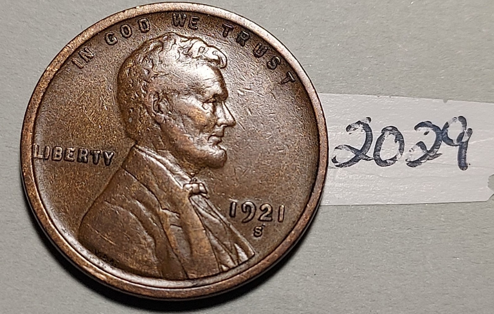 1921-S Lincoln Wheat Cent   FINE - VERY FINE #2029