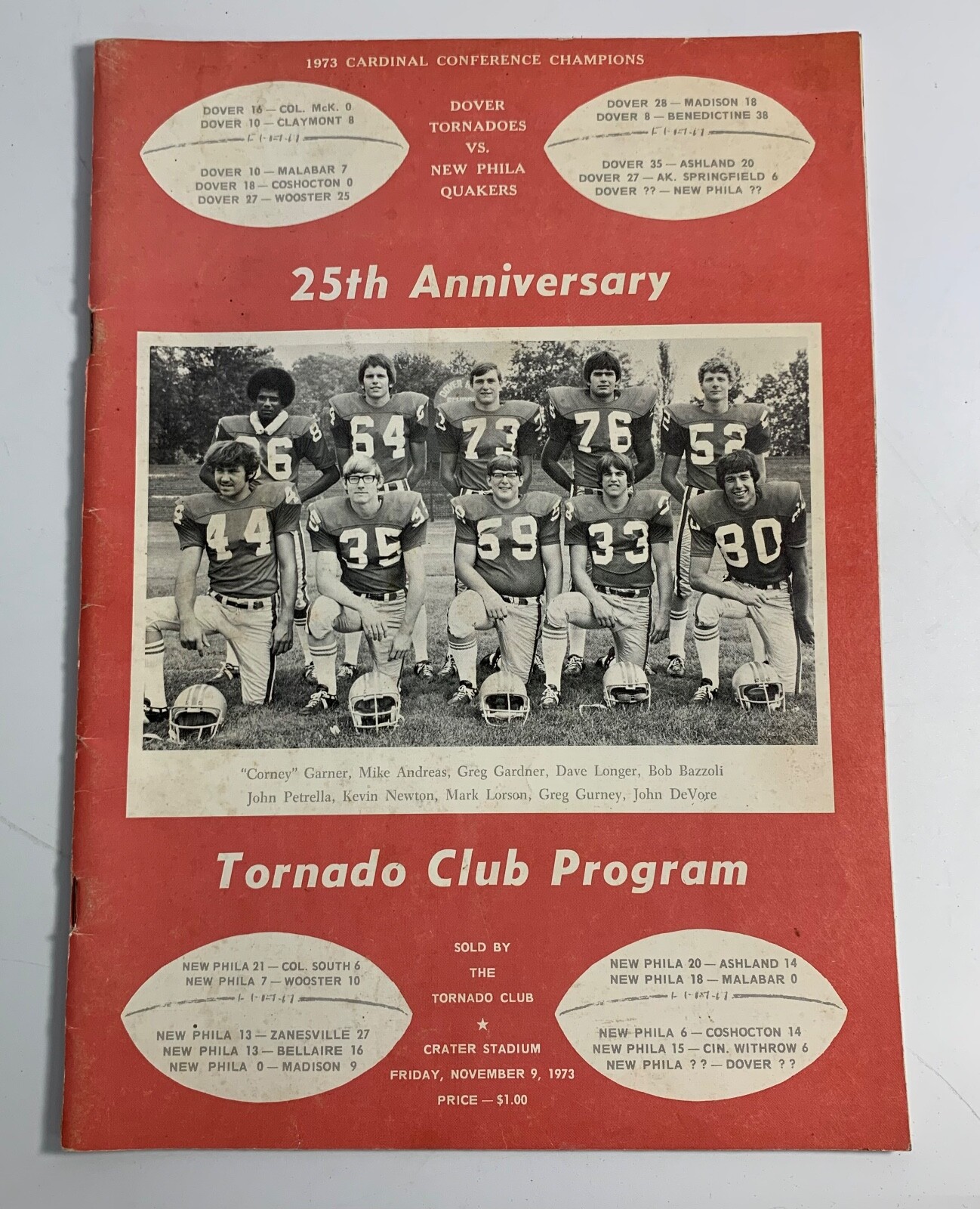 1973 Dover Tornadoes vs New Phila Quakers Ohio High School Football Program
