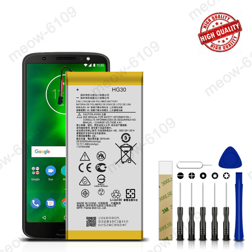 HG30 Battery Replacement New +Tools For Motorola Moto G6 XT1925 XT1806 3000mAh