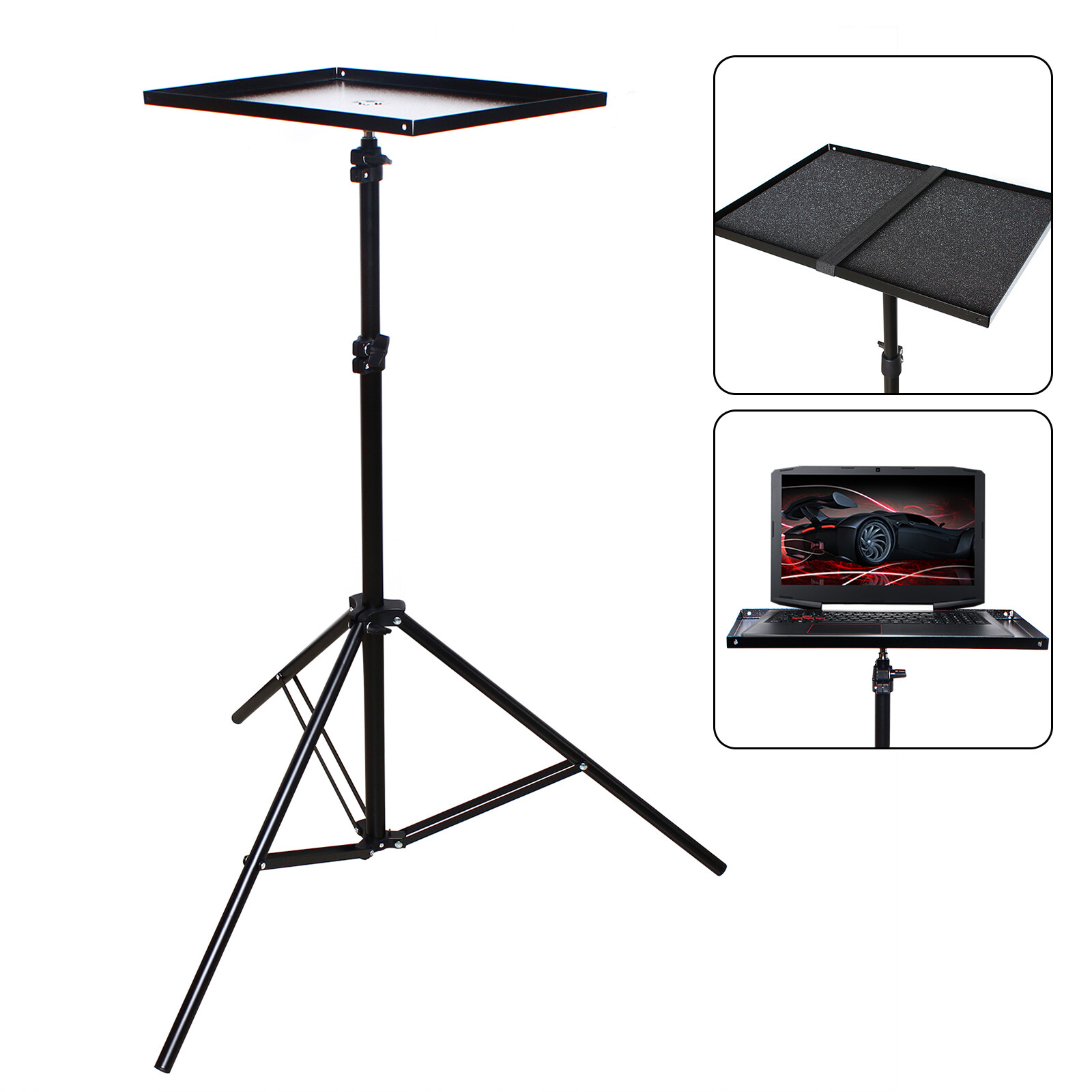 Laptop Stand - Tripod Floor Stand for Computer, Projector, DJ Equipment