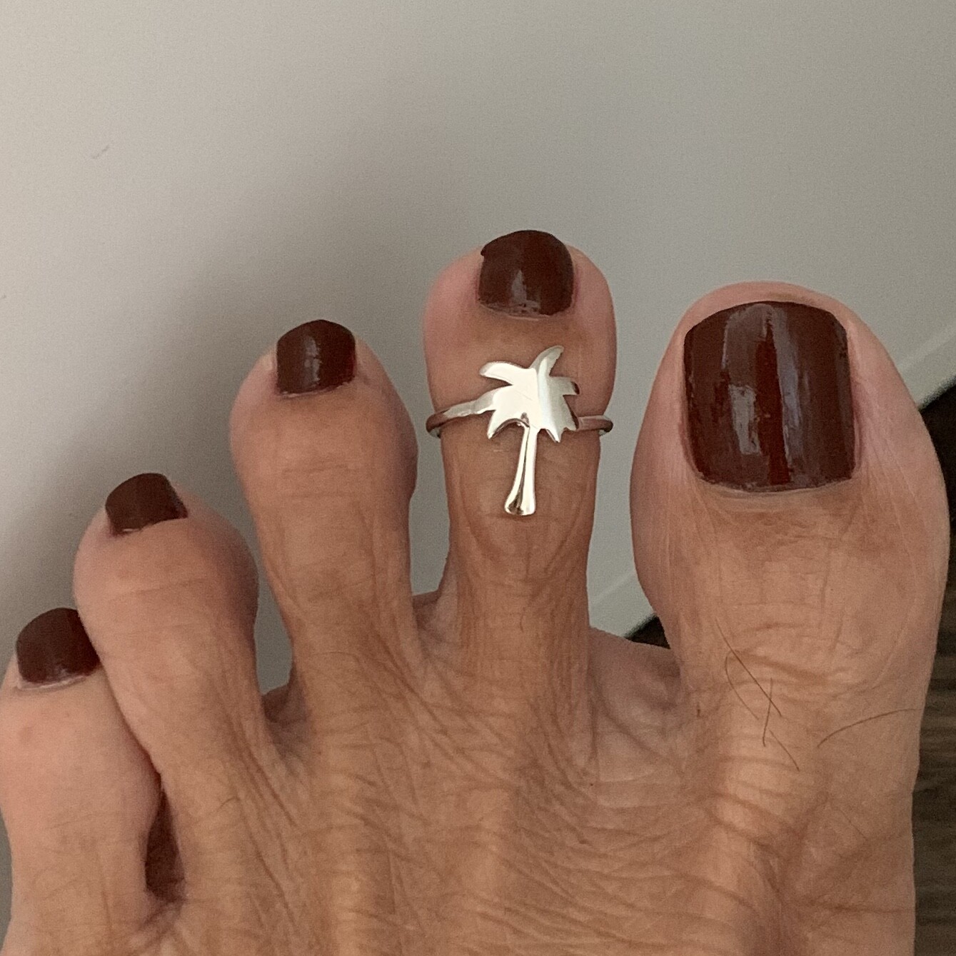 Sterling Silver Palm Tree Toe Ring, Silver Rings, Leaf Ring, Tree of Life Ring