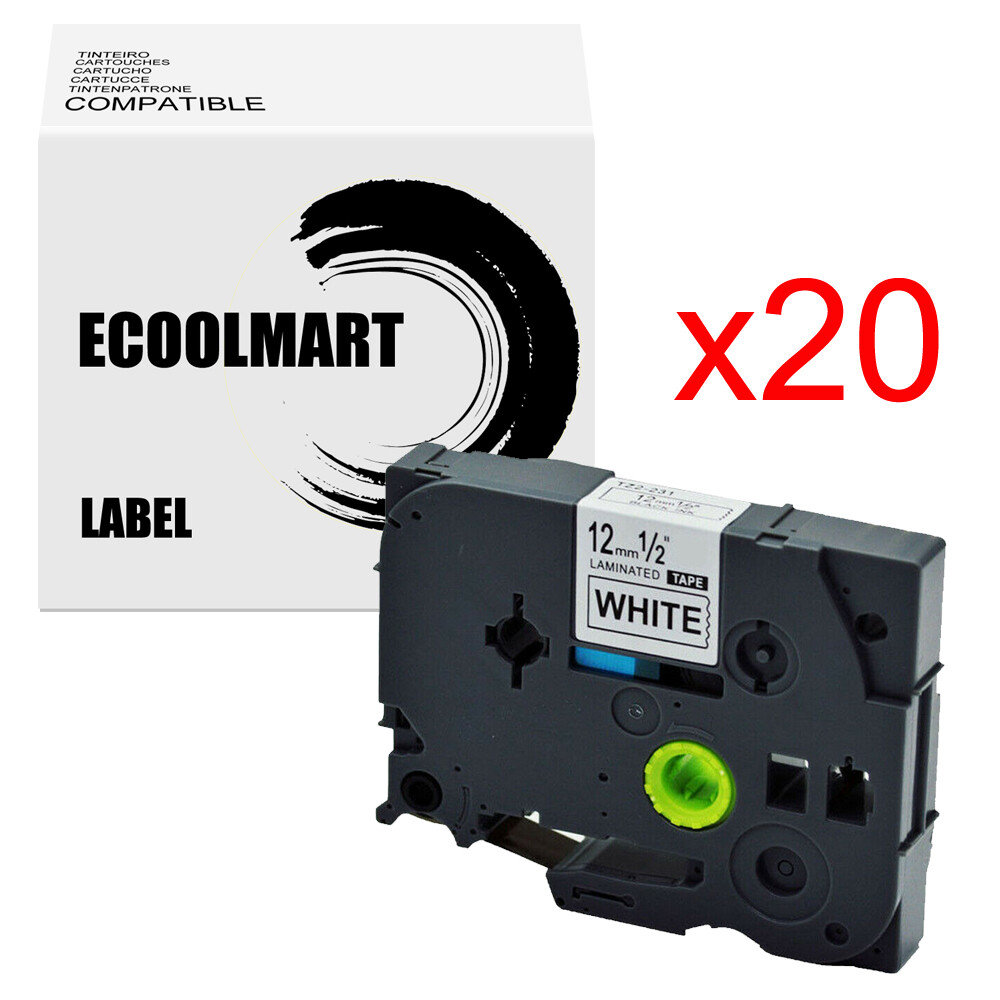 20PK TZ-231 Label Compatible with Brother TZe-231 P-Touch PT-2200 H200 GL-H105VP