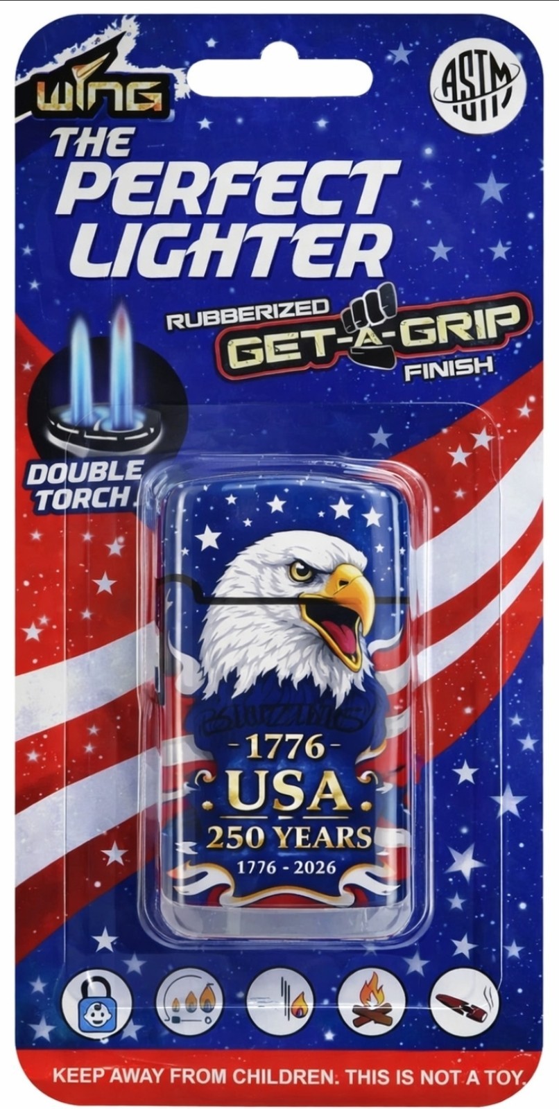 250th Anniversary Of America Patriotic Double Torch Lighter