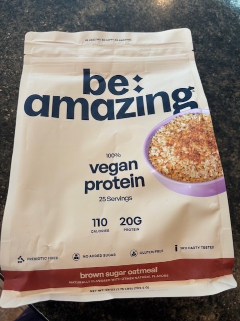 Be Amazing Vegan Protein Powder 20g Brown Sugar Oatmeal Flavored, 25 Servings