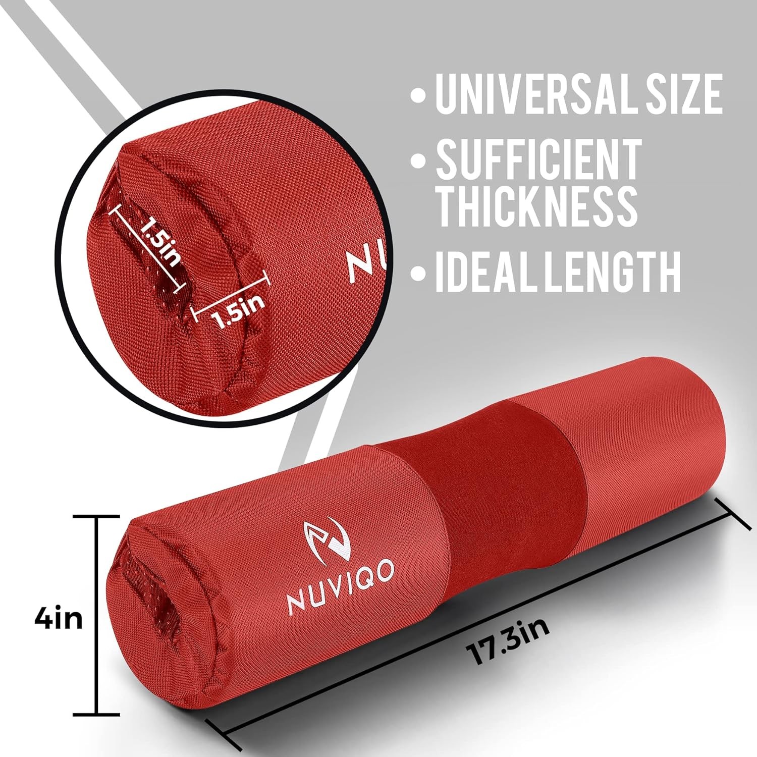 Barbell Squat Pad with Thick Foam and Nylon Padding - Neck & Shoulder Red