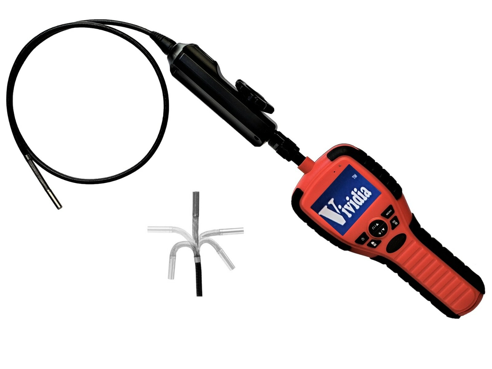 6.0mm Diam 32" Long Articulating Borescope Videoscope 2.7" LCD for Auto Airplane