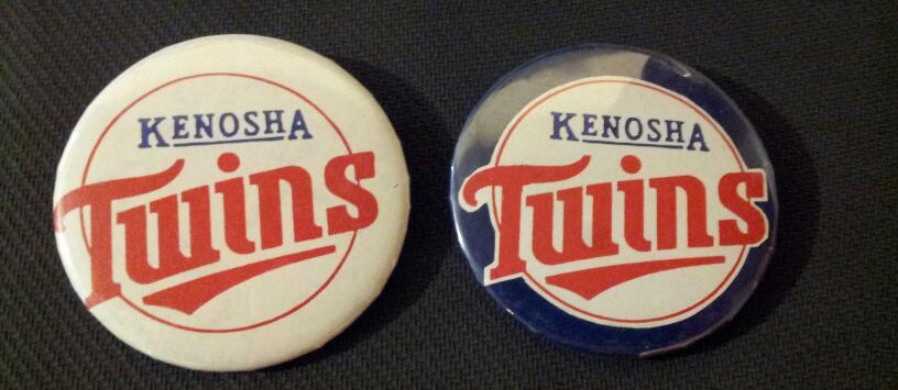 Lot of 2 Kenosha Twins Minor League Baseball Buttons Blue White
