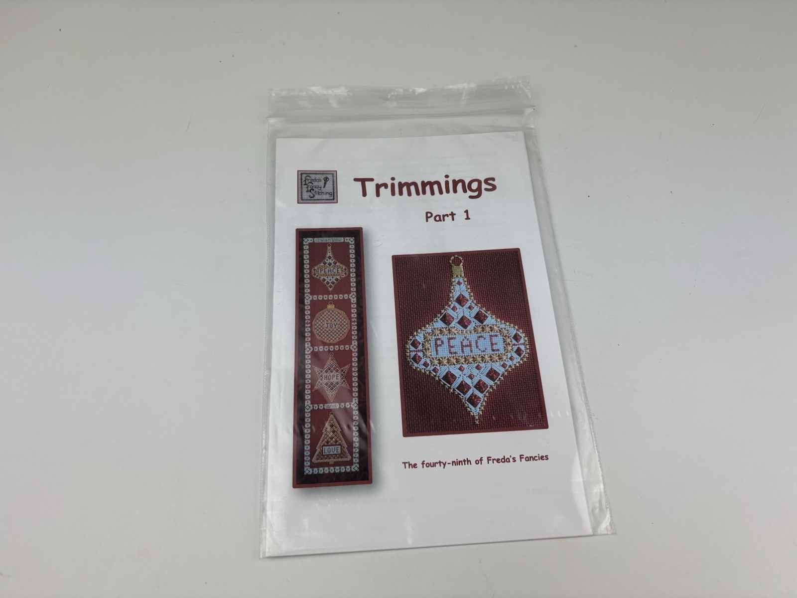 Freda’s Fancy Stitching Trimmings Part 1 Peace Needlepoint Pattern 6S