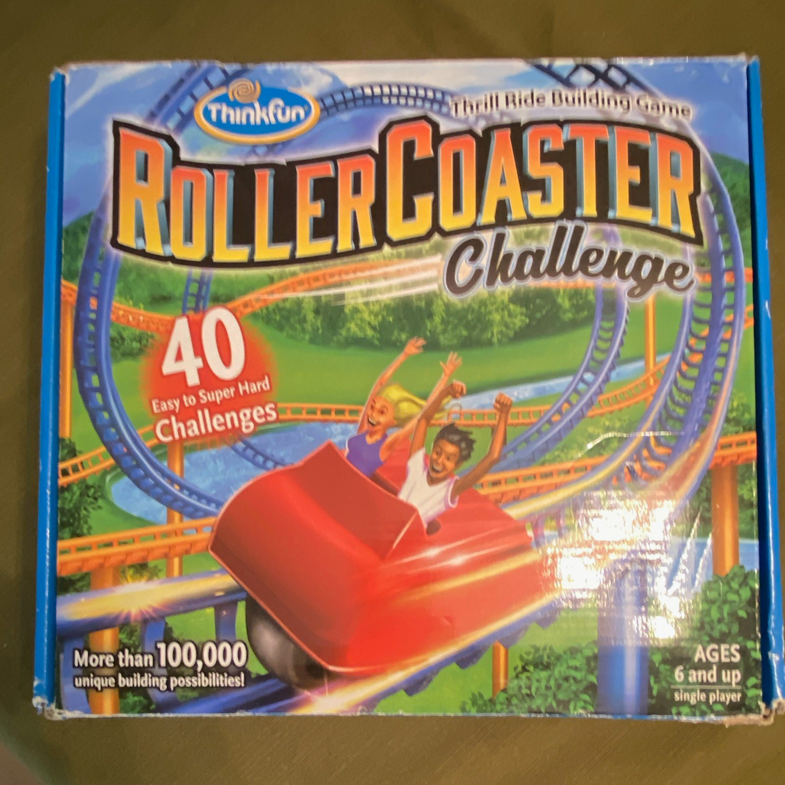 ThinkFun RollerCoaster Challenge Building Game, Single Player, 40 Challenges 6+