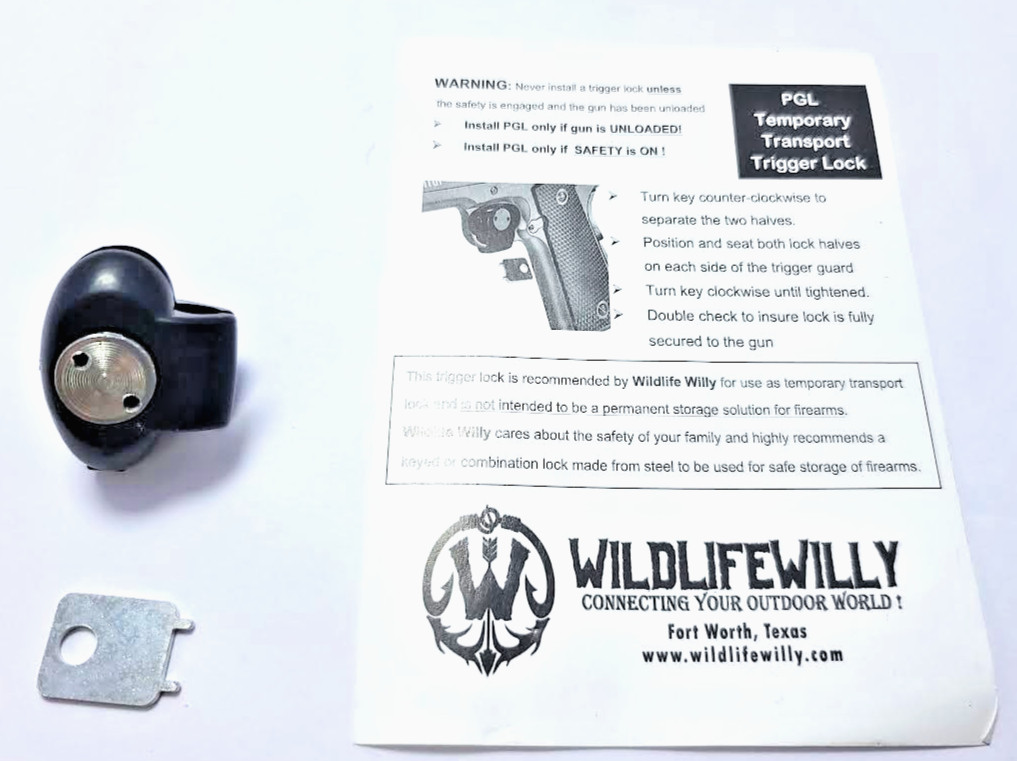 💥WILDLIFE WILLY-PGL TEMP TRANSPORT TRIGGER LOCK/TURN KEY 3 PK💥