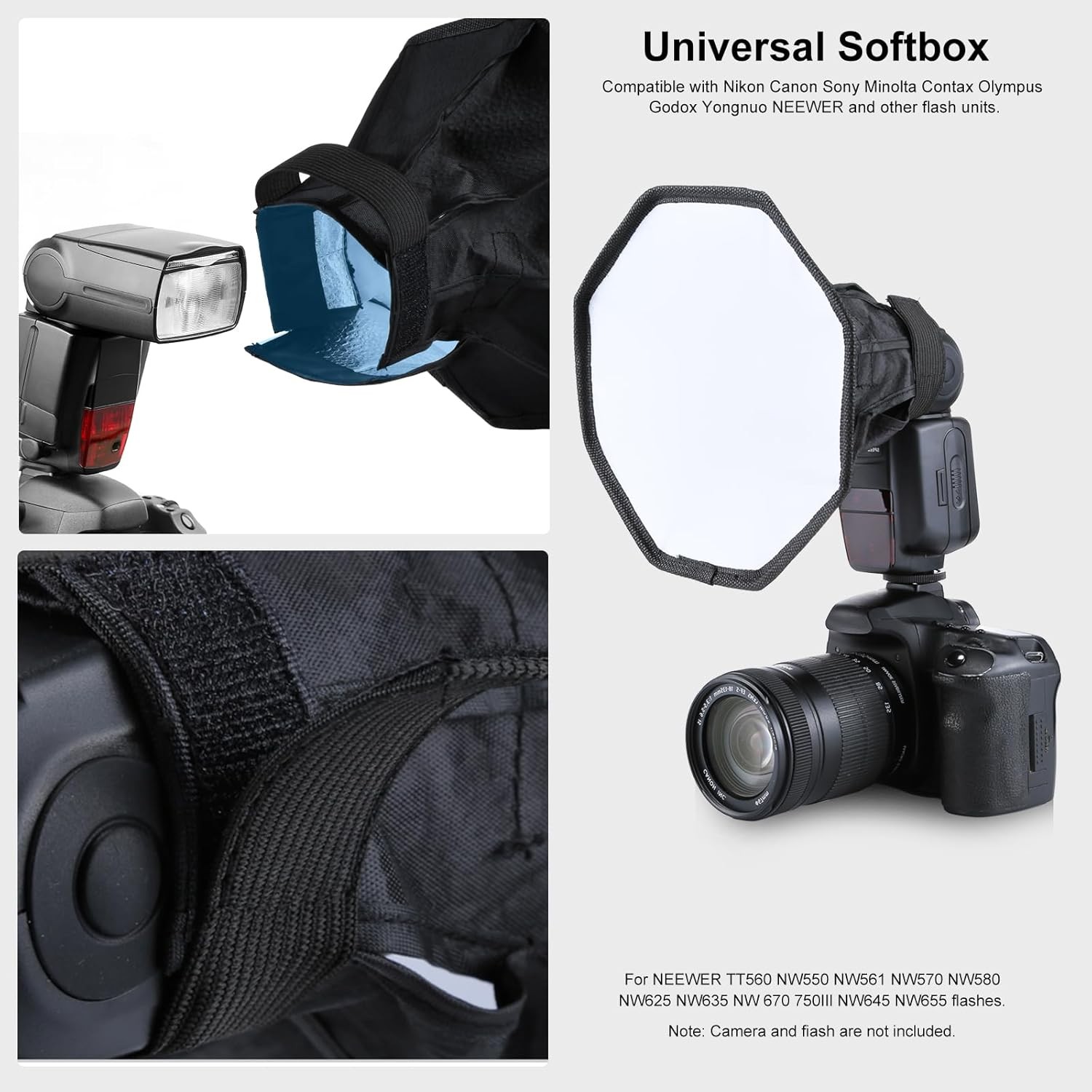 8 Inch Camera Flash Softbox Diffuser for Speedlight