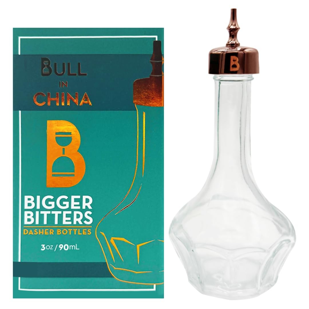 Bitters Bottle 90ml Glass Dash Bottle With Dasher Top - Professional Bar Tool...