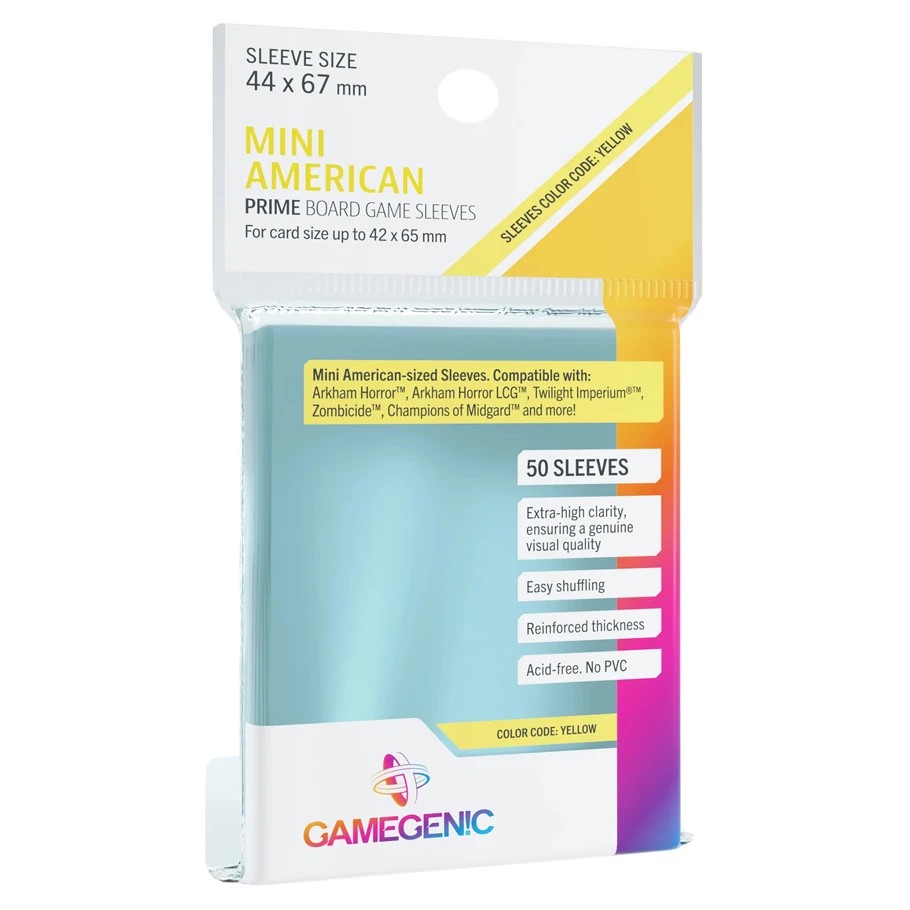 GGS10177ML GameGenic Deck Protector: Board Game Sleeve: American Mini (50)