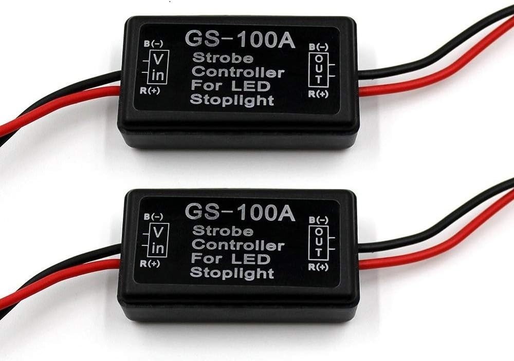 2x 12-30V Strobe Flasher Module 24W LED Brake Tail Light Waterproof Universal