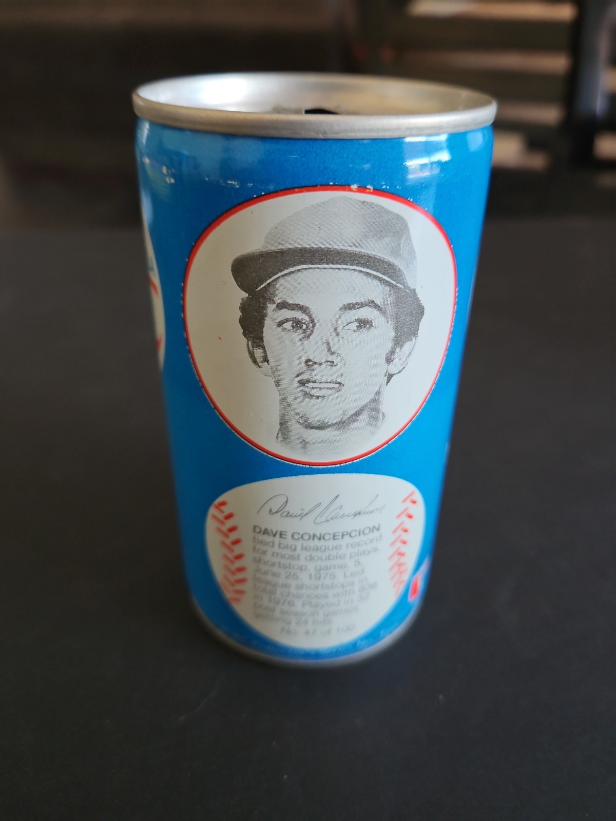 DAVE CONCEPCION EMPTY ROYAL CROWN RC COLA 1978 BASEBALL SODA CAN