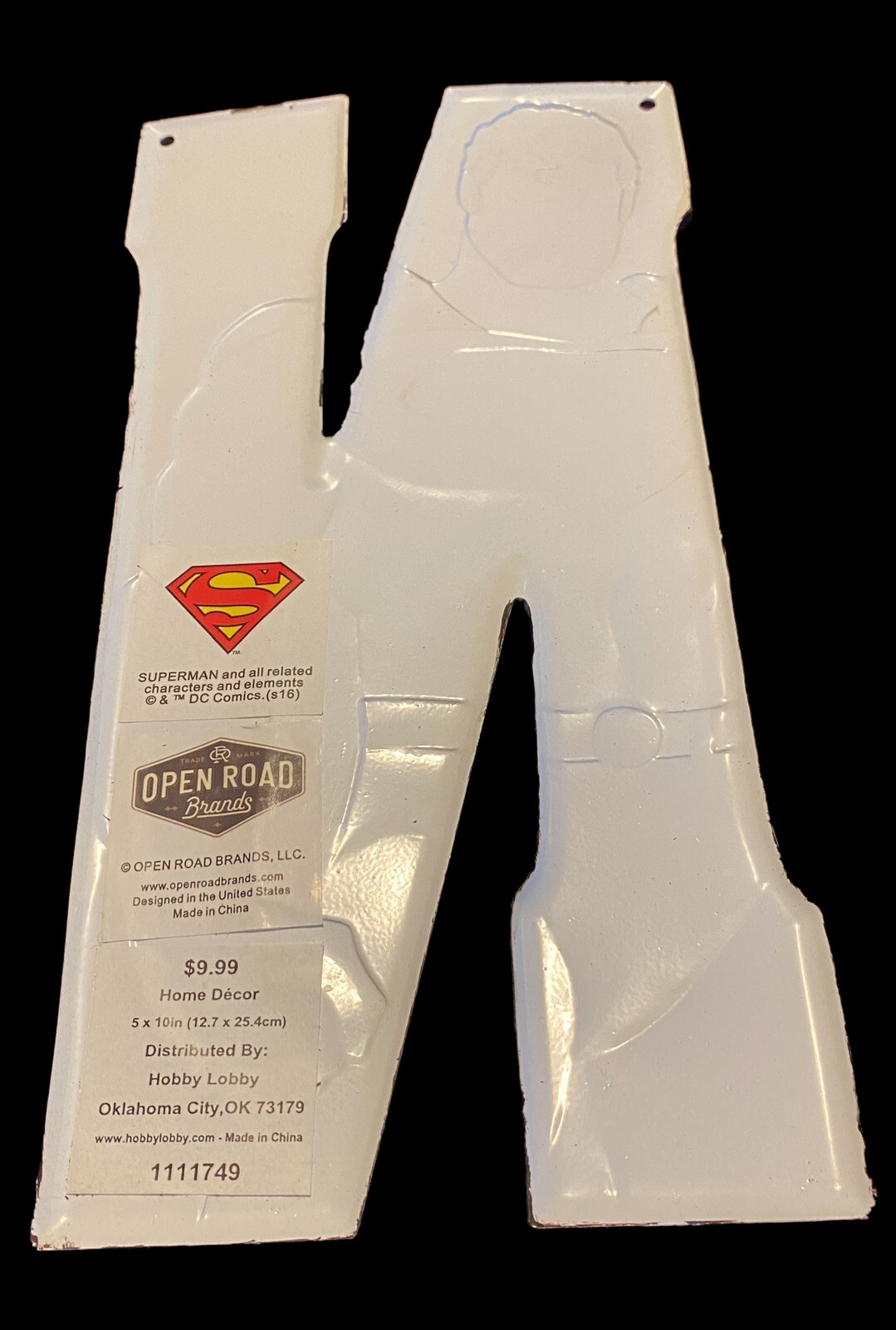 Hobby Lobby Wall Decor DC Comics Superman initial “N” NWT