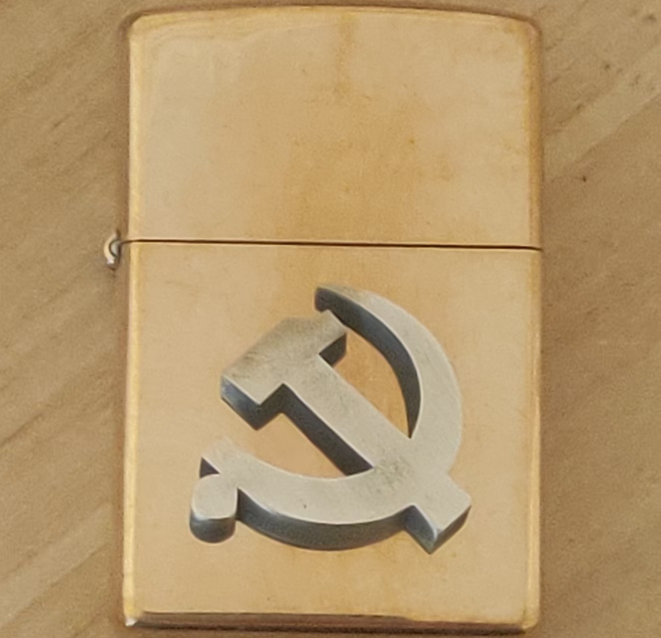 1 piece Lighter accessories Brass Sickle hammer badge DIY sticker