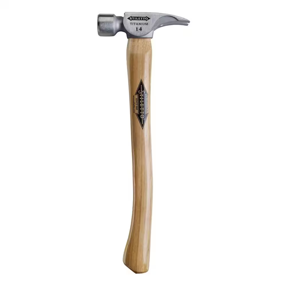 14 Oz. Titanium Smooth Face Hammer with 18 In. Curved Hickory Handle