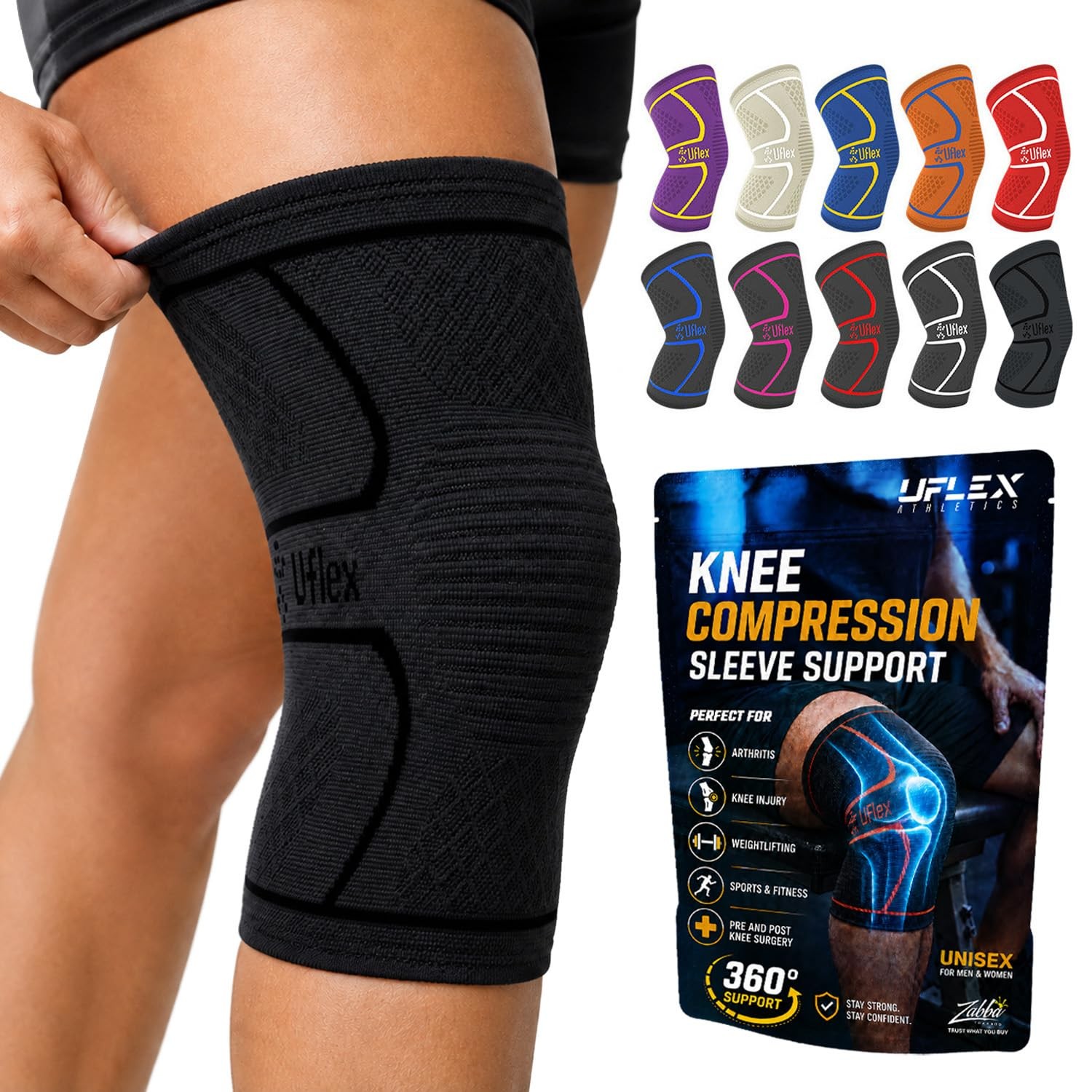 Uflex Athletics Knee Brace For Men And Women Knee Compression Sleeve Support