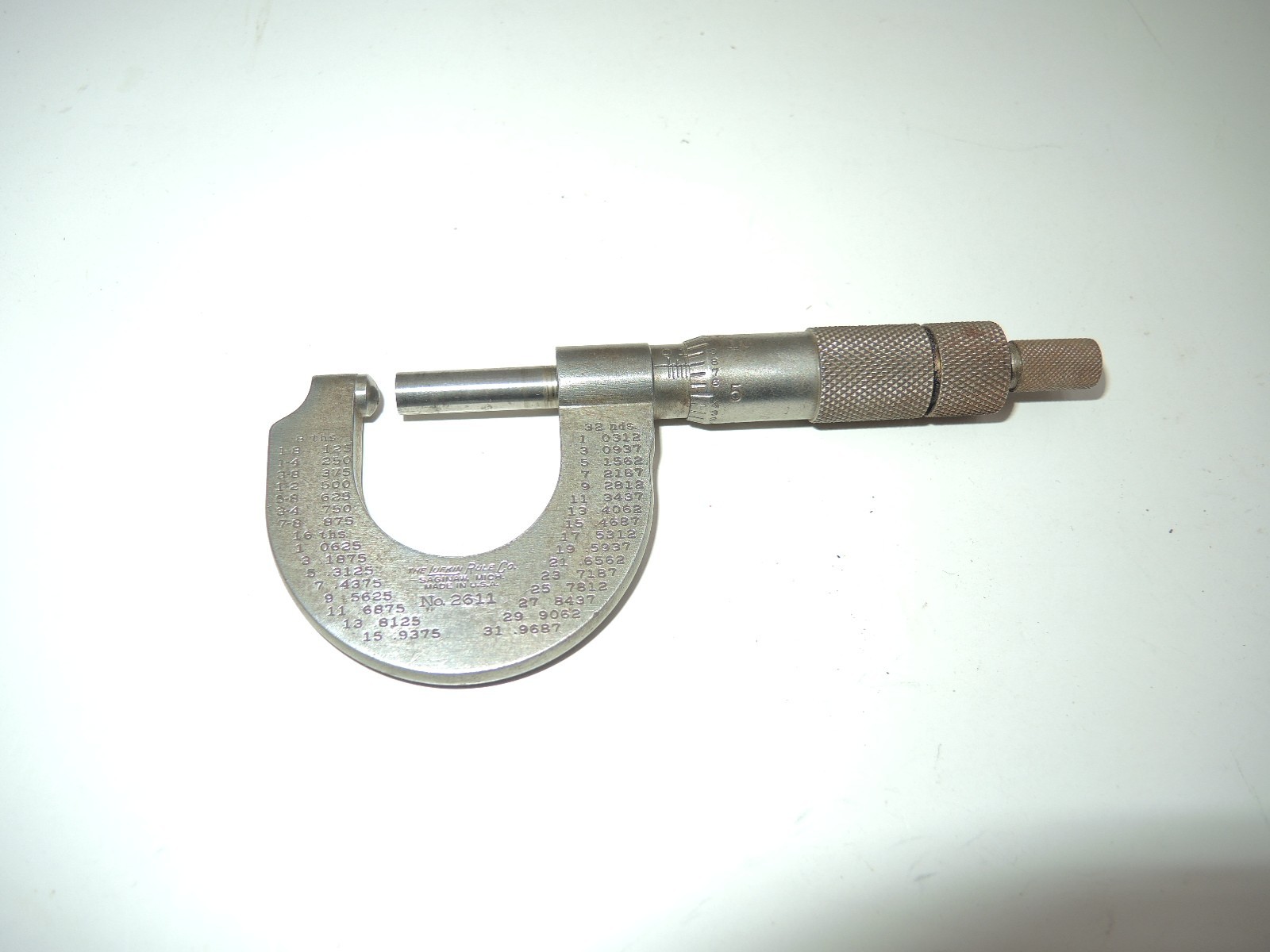 The Lufkin Rule Co. No. 2611 Micrometer 0 To 1.0" Rounded Anvil (USA) USED