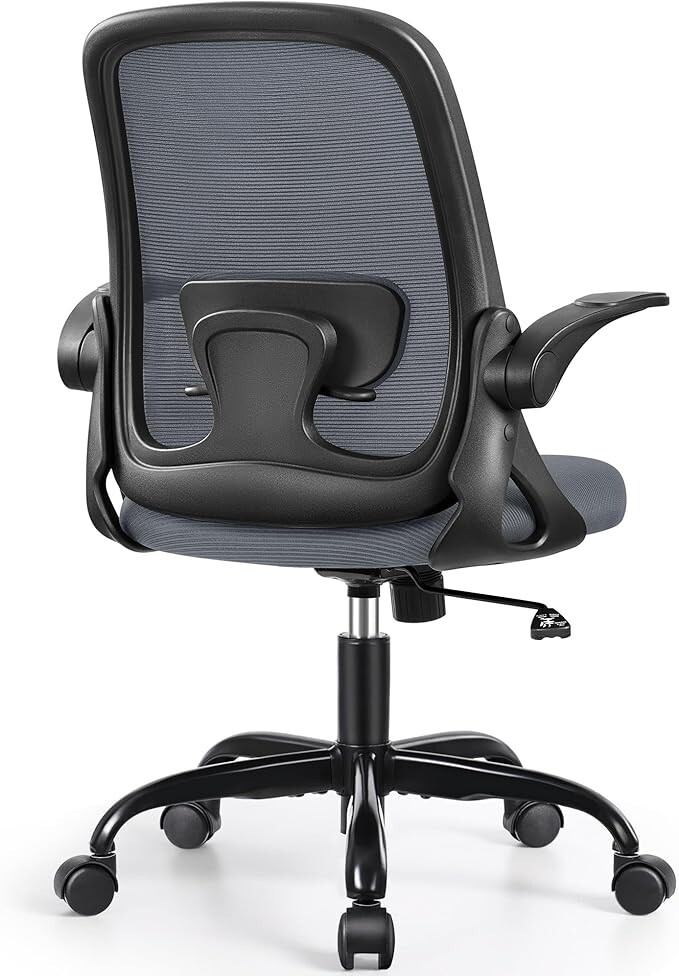 Winrise Adjustable Ergonomic Swivel Office Chair w/ Flip Up Arms WR189 Dark Gray