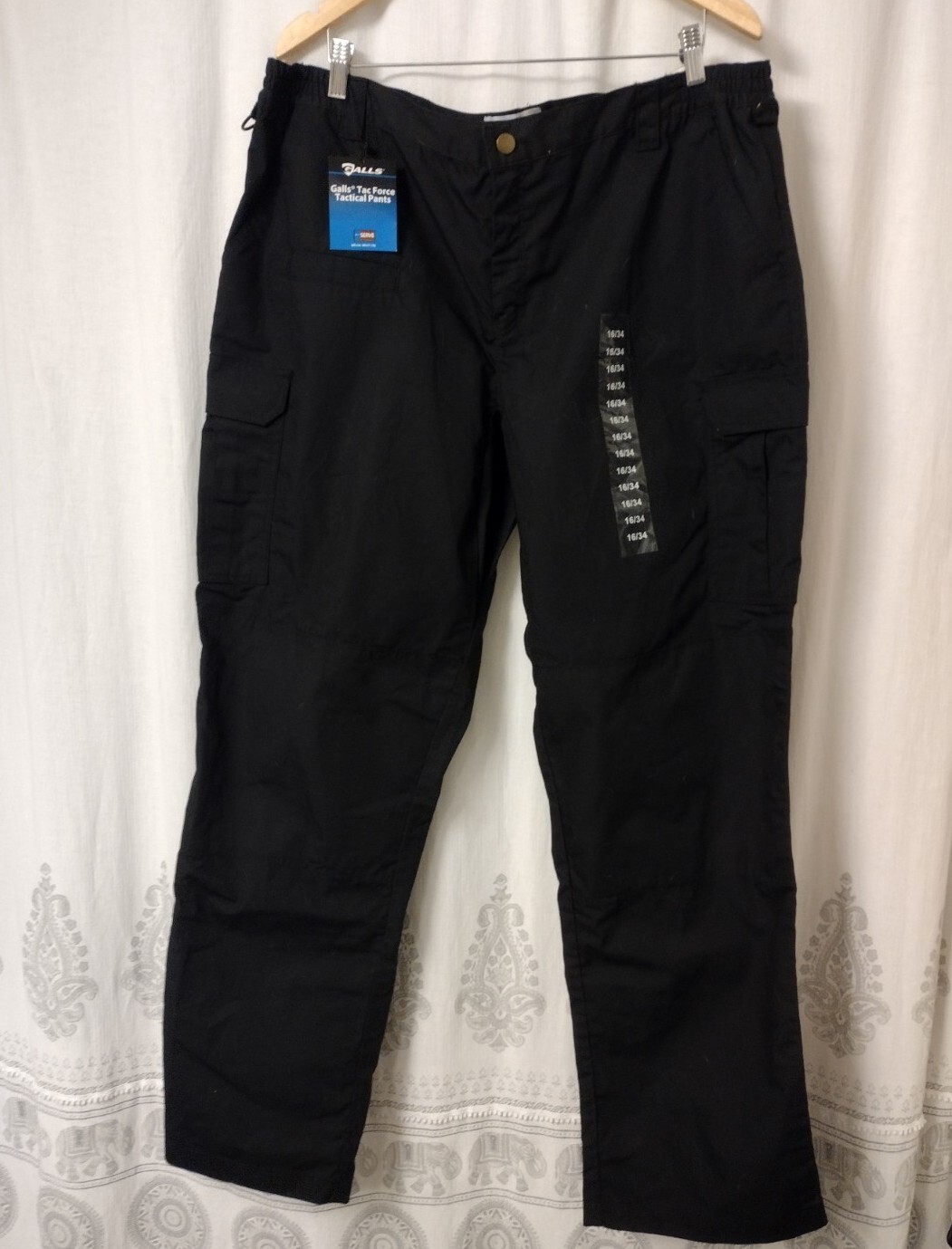 Galls Womens Tac Force Tactical Black Cargo Pants Size 16 X 34 Stain Resistant