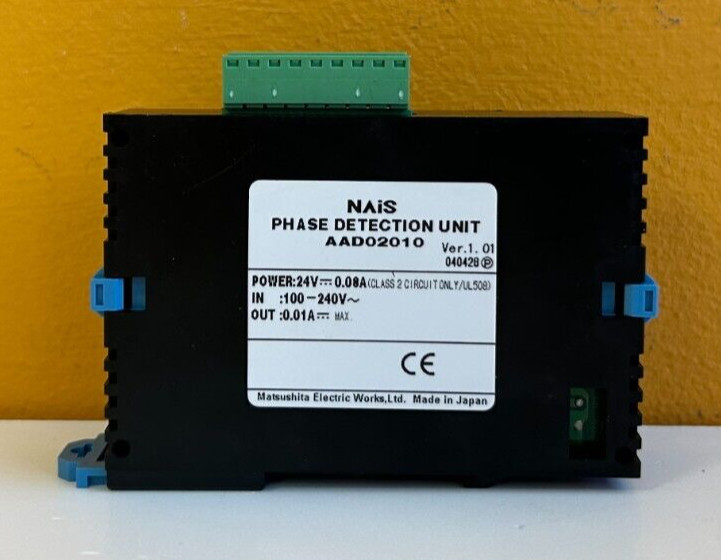 Matsushita NAiS AAD02010 24 VDC / 0.08 A Power, Phase Detection Unit. Tested!